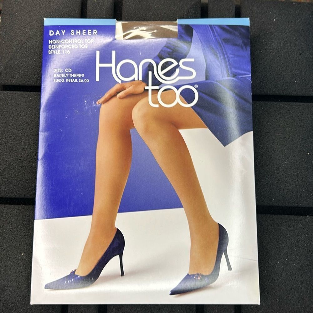 Hanes too Day Sheer Pantyhose nonControl Top Reinforced Toe barely there CD 116